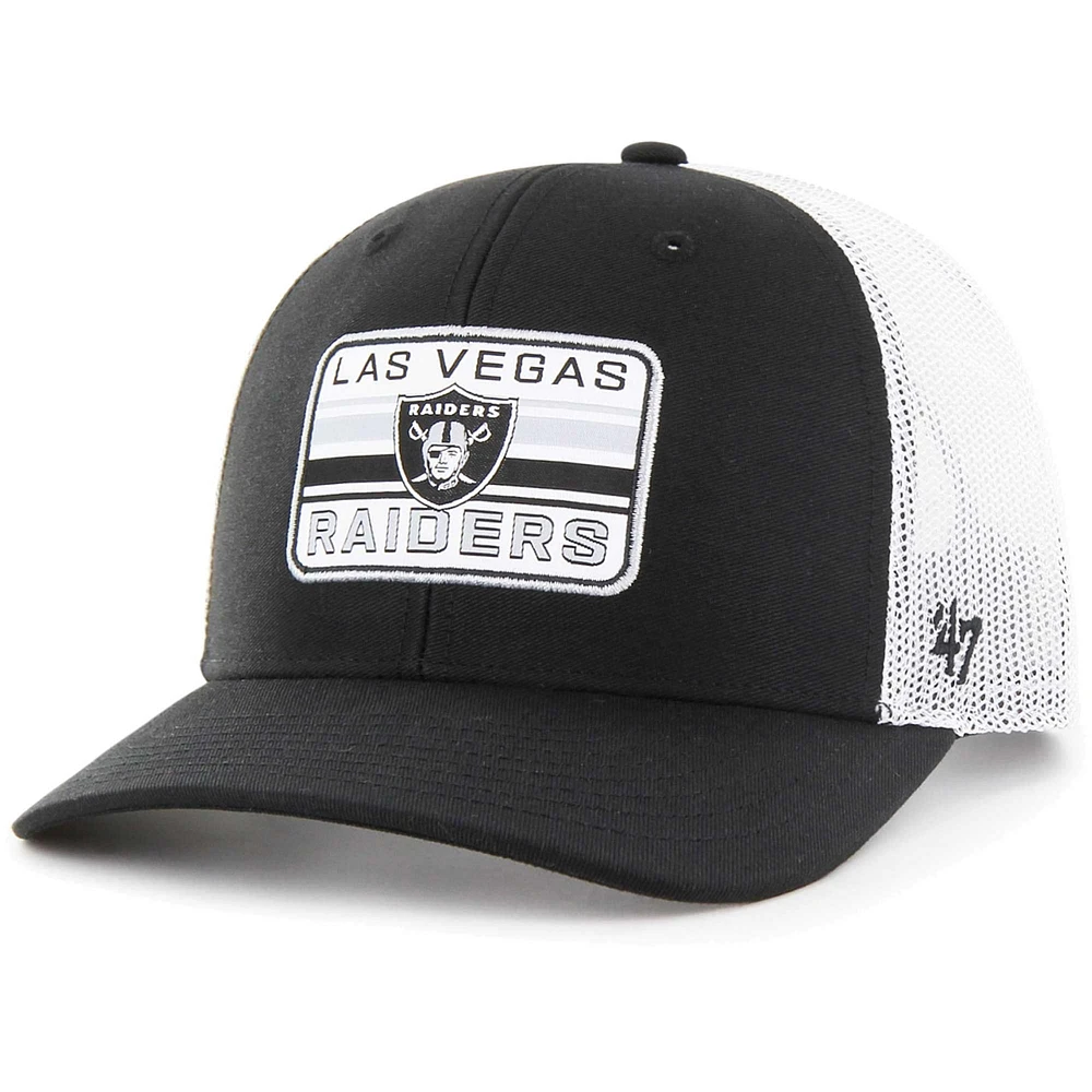 Casquette de camionneur réglable '47 noir/blanc Las Vegas Raiders Drifter pour hommes