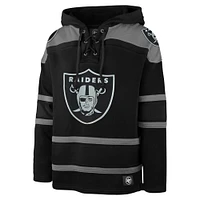 Men's '47 Black Las Vegas Raiders Dark Pop Lace-Up Pullover Hoodie