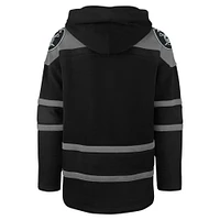 Men's '47 Black Las Vegas Raiders Dark Pop Lace-Up Pullover Hoodie