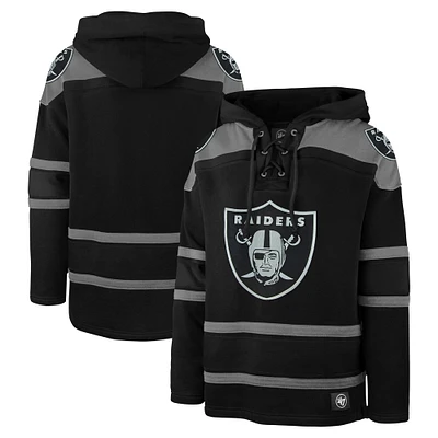 Sweat à capuche lacets '47 noir Las Vegas Raiders Dark Pop pour hommes