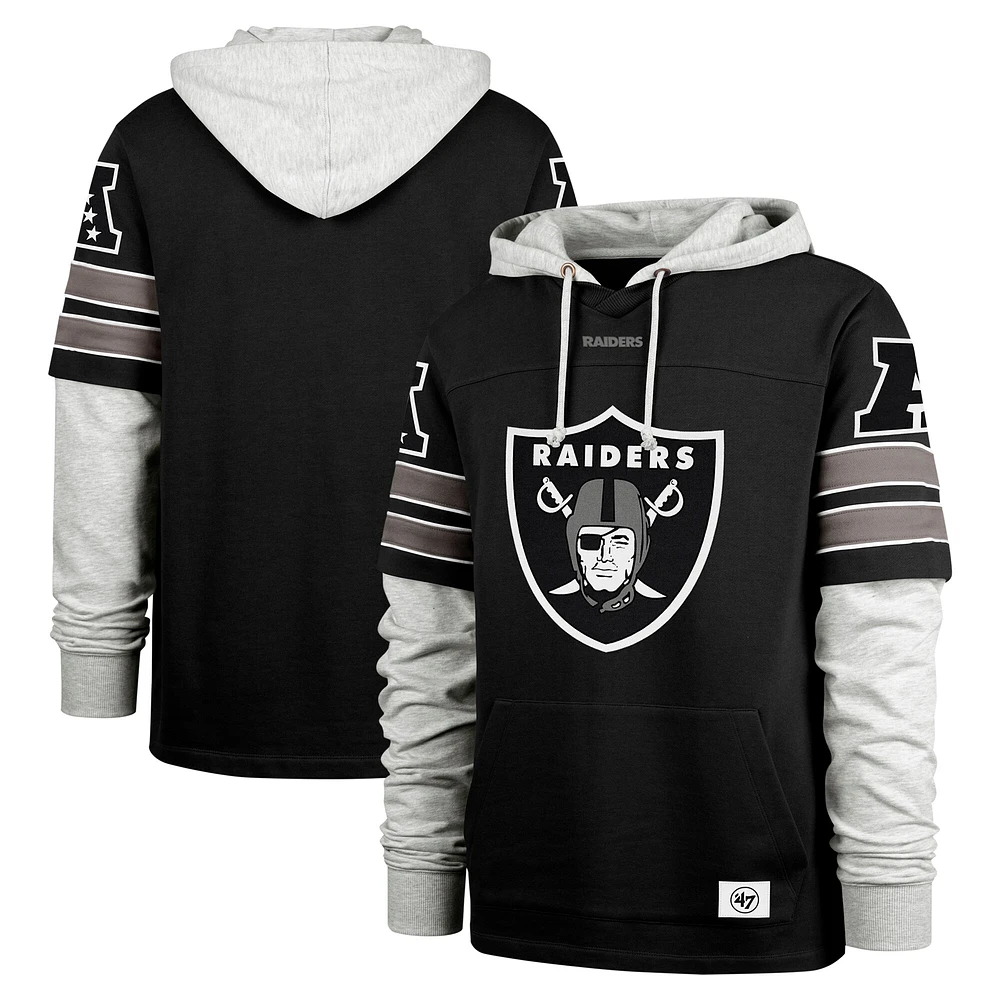 Sweat à capuche noir '47 Las Vegas Raiders Double Header Blitz Cornerback pour homme