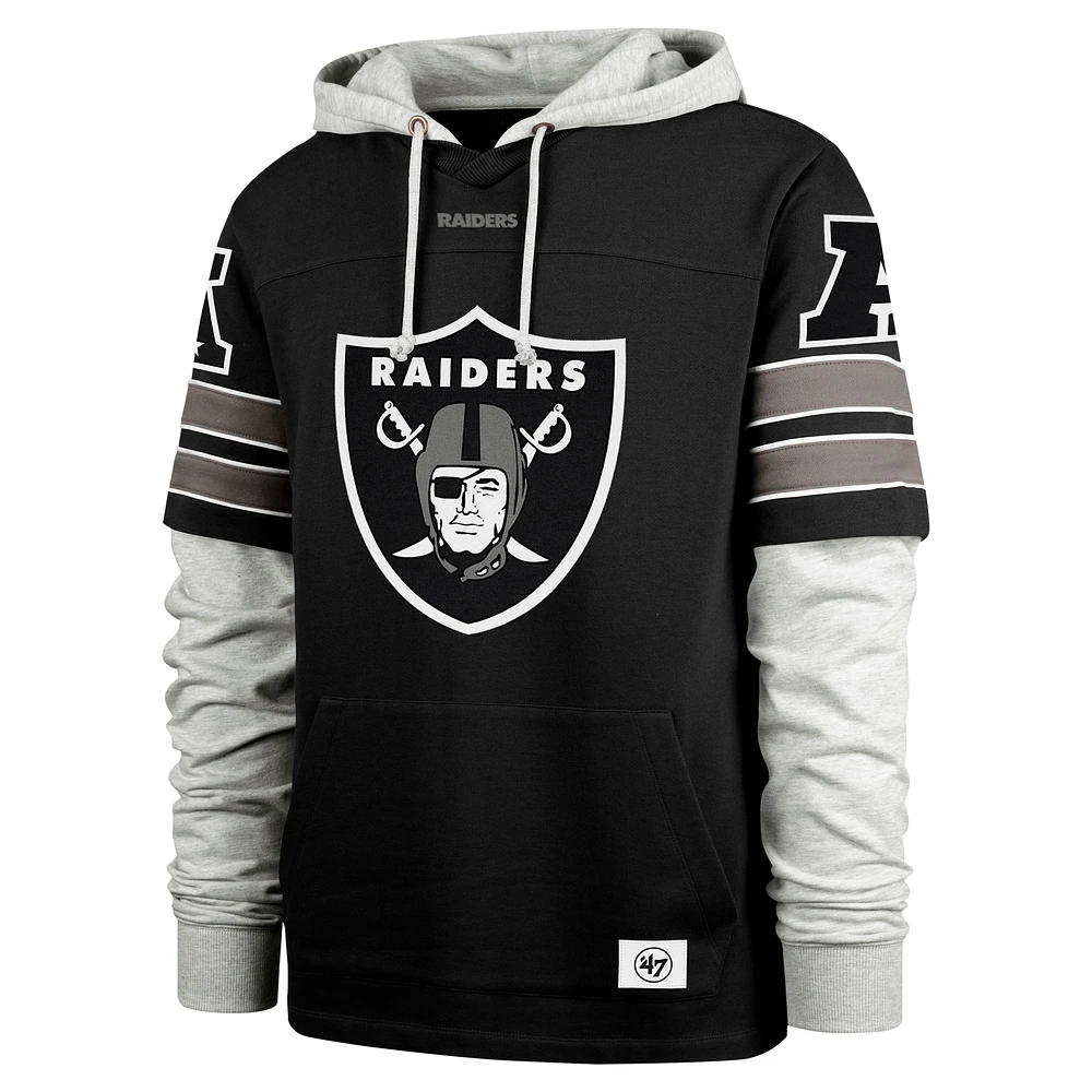 Sweat à capuche noir '47 Las Vegas Raiders Double Header Blitz Cornerback pour homme