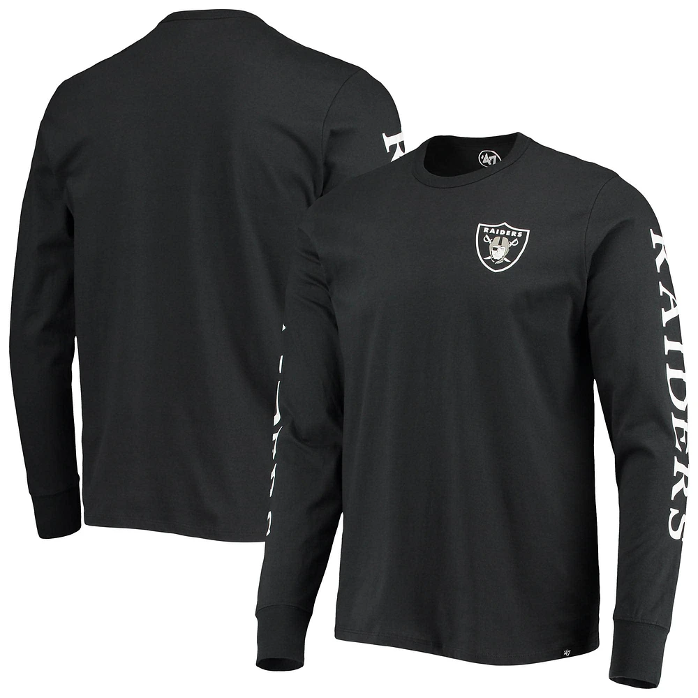 Men's '47 Black Las Vegas Raiders Franklin Long Sleeve T-Shirt