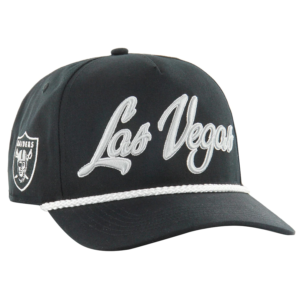 Casquette ajustable Overhand Hitch noire '47 pour homme des Las Vegas Raiders