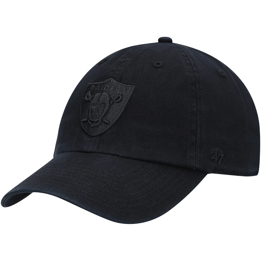 Casquette réglable '47 Black Las Vegas Raiders Team Tonal Clean Up pour homme