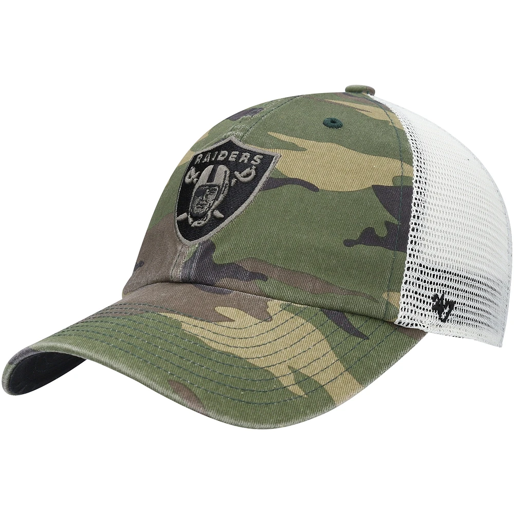 Men's '47 Camo Las Vegas Raiders Branson Clean Up Trucker Hat