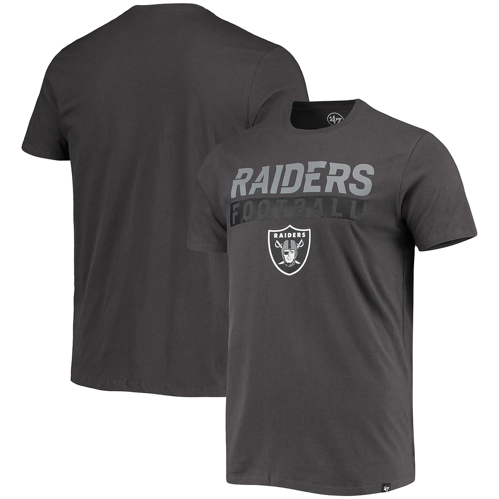 T-shirt Super Rival Las Vegas Raiders Dark Ops '47 gris anthracite pour homme