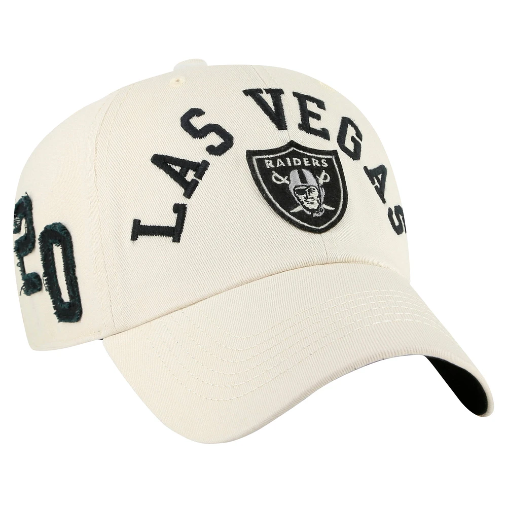 Men's '47 Cream Las Vegas Raiders  Clubhouse Faber Clean Up Adjustable Hat