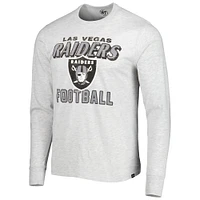 Men's '47 Heathered Gray Las Vegas Raiders Dozer Franklin Long Sleeve T-Shirt