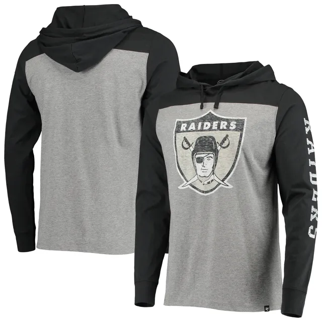 Las Vegas Raiders New Era Active Block Hoodie Long Sleeve T-Shirt -  Gray/Black