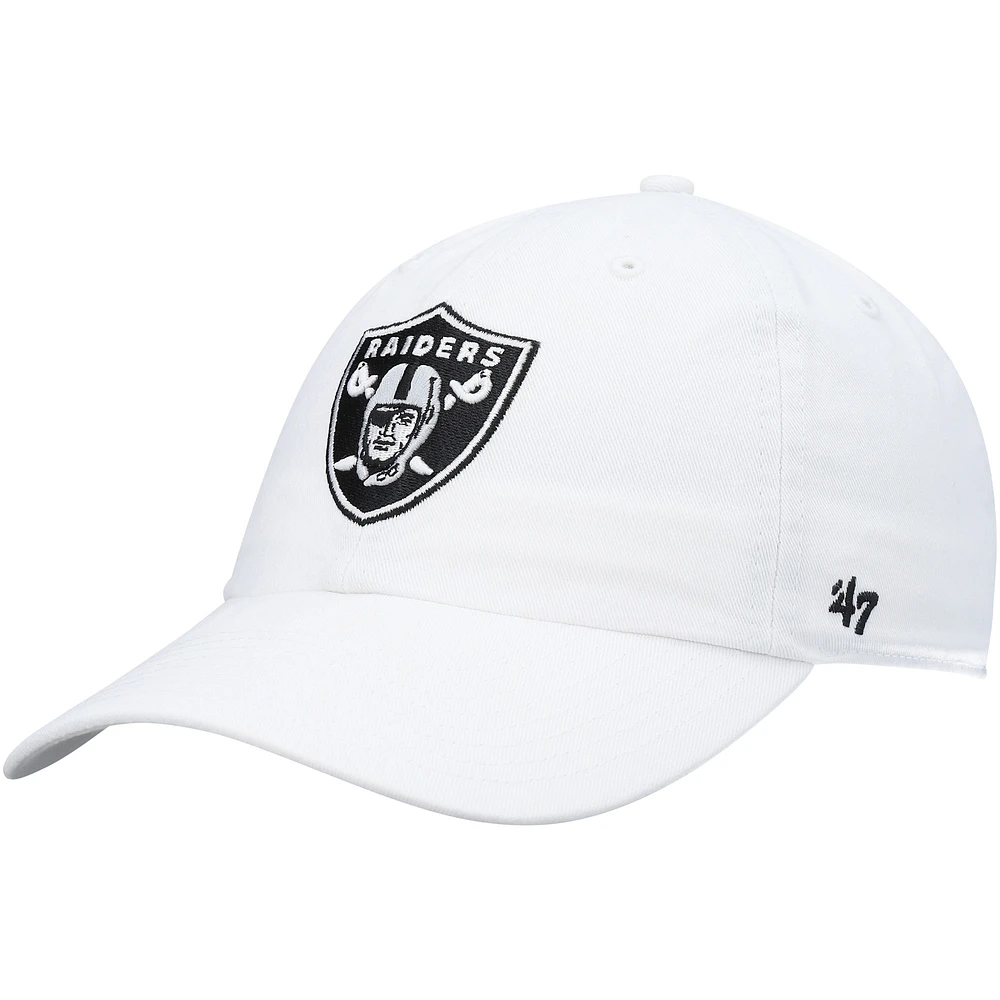 Men's '47 White Las Vegas Raiders Clean Up Adjustable Hat