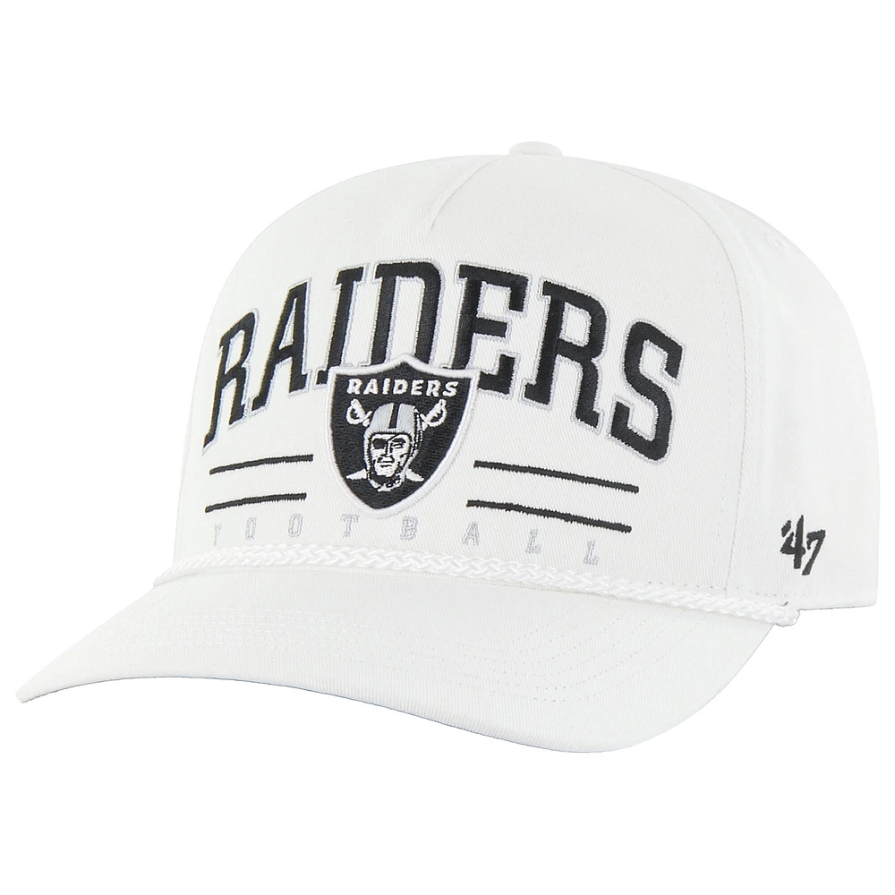 Casquette ajustable Roscoe Hitch Rope des Las Vegas Raiders, modèle blanc 1947, pour homme