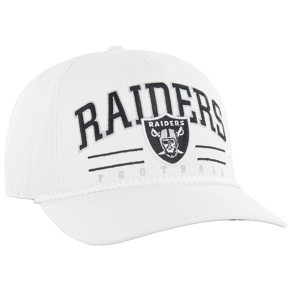 Casquette ajustable Roscoe Hitch Rope des Las Vegas Raiders, modèle blanc 1947, pour homme