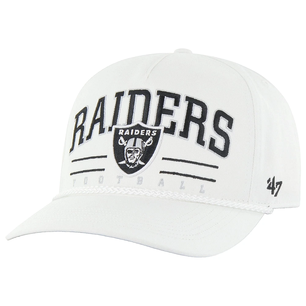 Casquette ajustable Roscoe Hitch Rope des Las Vegas Raiders, modèle blanc 1947, pour homme