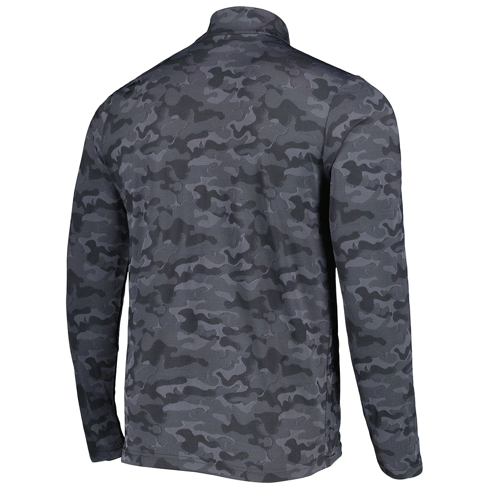 Sweat-shirt noir à fermeture éclair quart de tour pour homme des Las Vegas Raiders Brigade d'Antigua