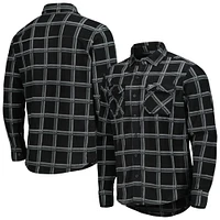 Men's Antigua Black Las Vegas Raiders Industry Flannel Button-Up Shirt Jacket