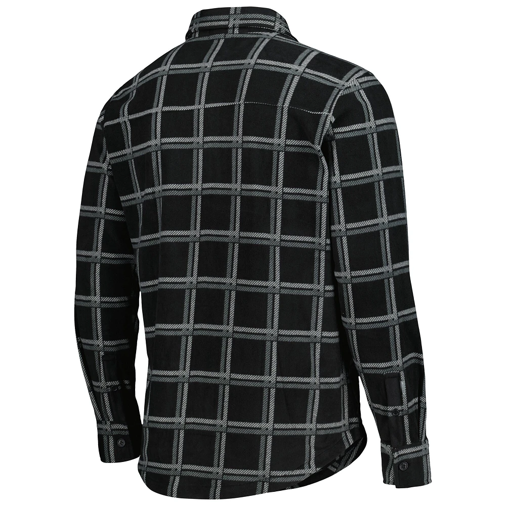 Men's Antigua Black Las Vegas Raiders Industry Flannel Button-Up Shirt Jacket