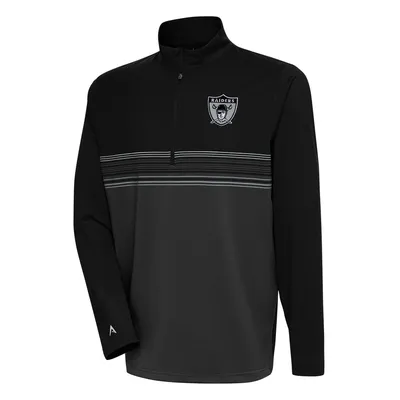 NIKE LAS VEGAS RAIDERS NFL FOOTBALL 1/4 ZIP UP PULLOVER POLO SHIRT Mens L  Black