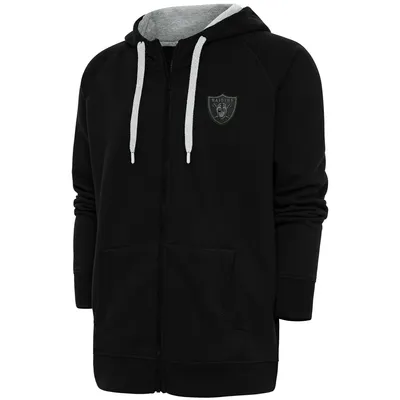 Antigua Las Vegas Raiders Black Victory Full-Zip Hoodie Size Large