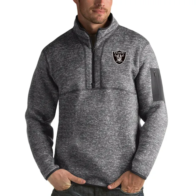 Las Vegas Raiders Tommy Hilfiger Mario Quarter-Zip Jacket - Heathered Gray