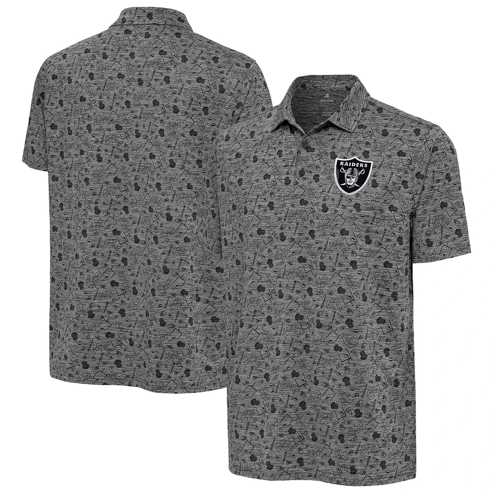 Polo Relentless Antigua Heather Black pour homme des Las Vegas Raiders