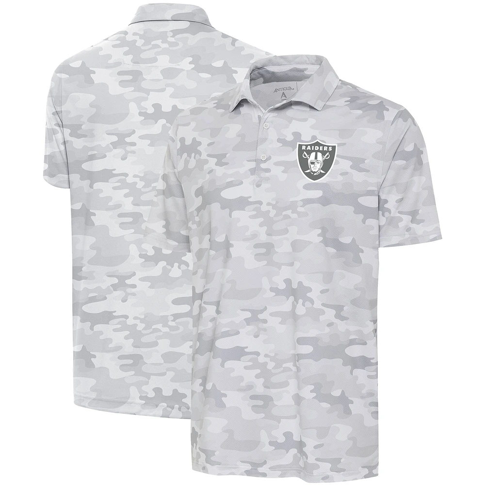 Polo Collide avec logo anthracite des Las Vegas Raiders d'Antigua blanc pour hommes