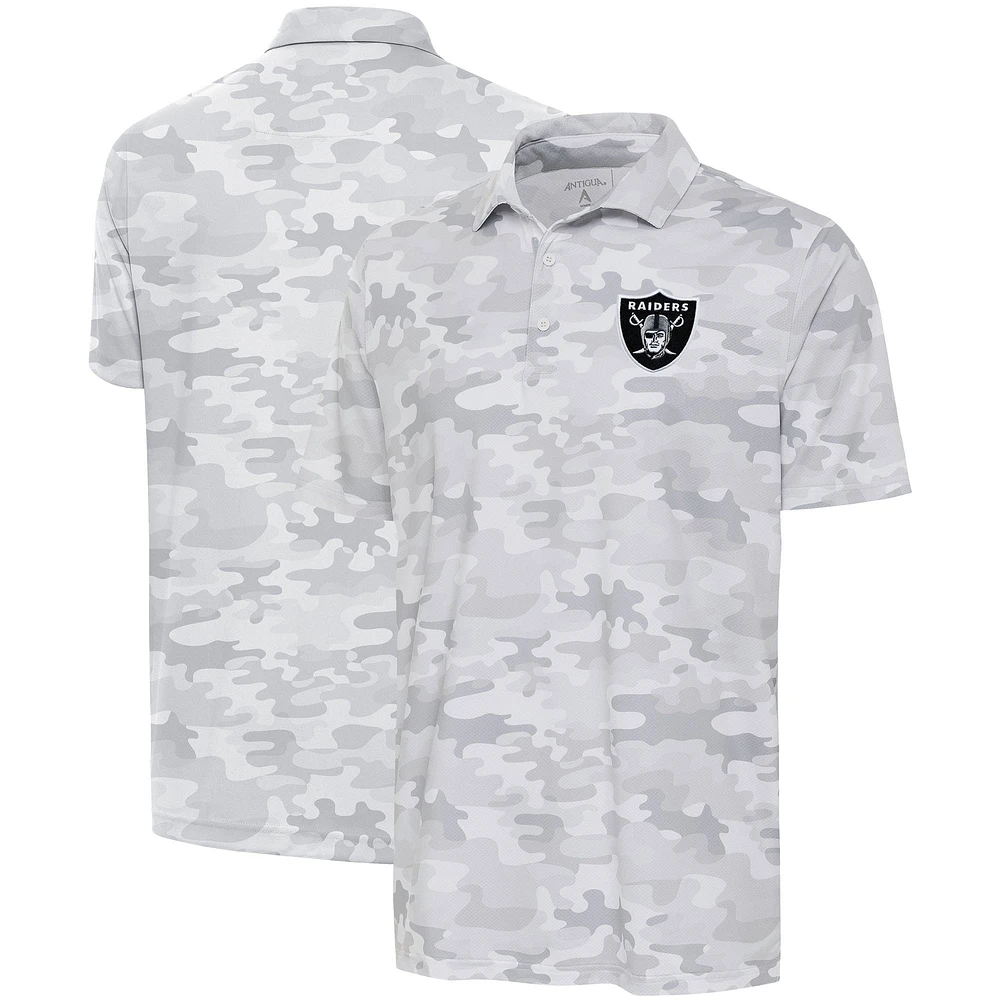 Polo Antigua blanc Las Vegas Raiders Collide pour hommes