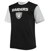 T-shirt color block noir/blanc pour hommes des Las Vegas Raiders Big & Tall