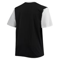 Men's Black/White Las Vegas Raiders Big & Tall Colorblocked T-Shirt