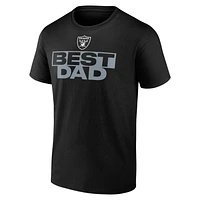 T-shirt noir pour homme « Meilleur papa » des Las Vegas Raiders