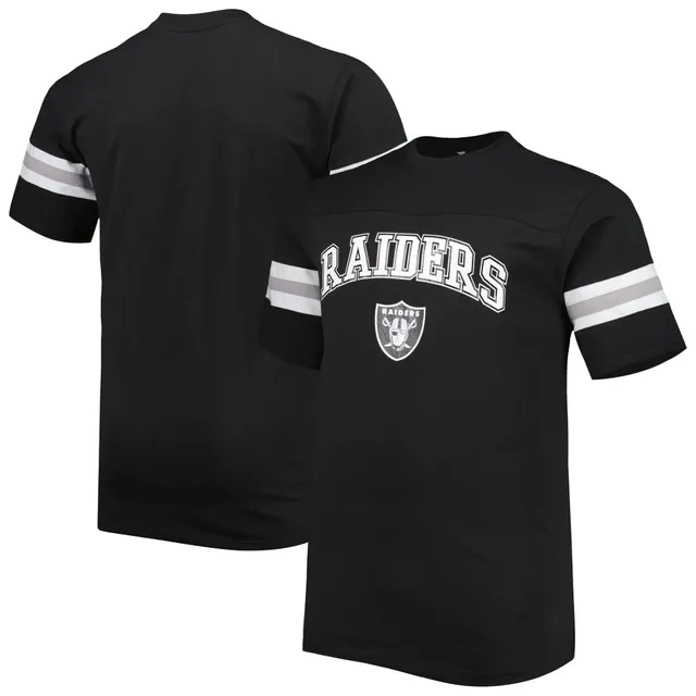 Las Vegas Raiders New Era Big & Tall League Raglan Long Sleeve T-Shirt -  Black/Silver