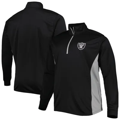 NIKE LAS VEGAS RAIDERS NFL FOOTBALL 1/4 ZIP UP PULLOVER POLO SHIRT Mens L  Black