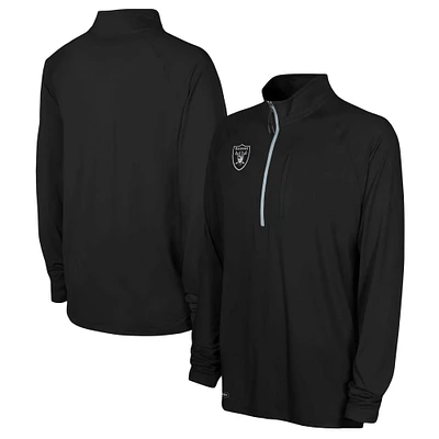 Men's Black Las Vegas Raiders Combine Authentic Raglan Quarter-Zip Top