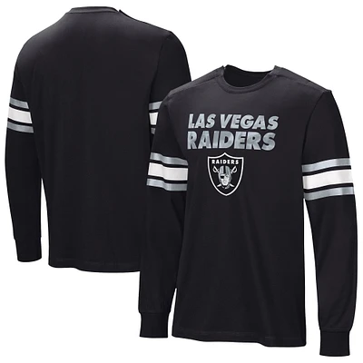 T-shirt adaptatif à manches longues noir Las Vegas Raiders pour hommes