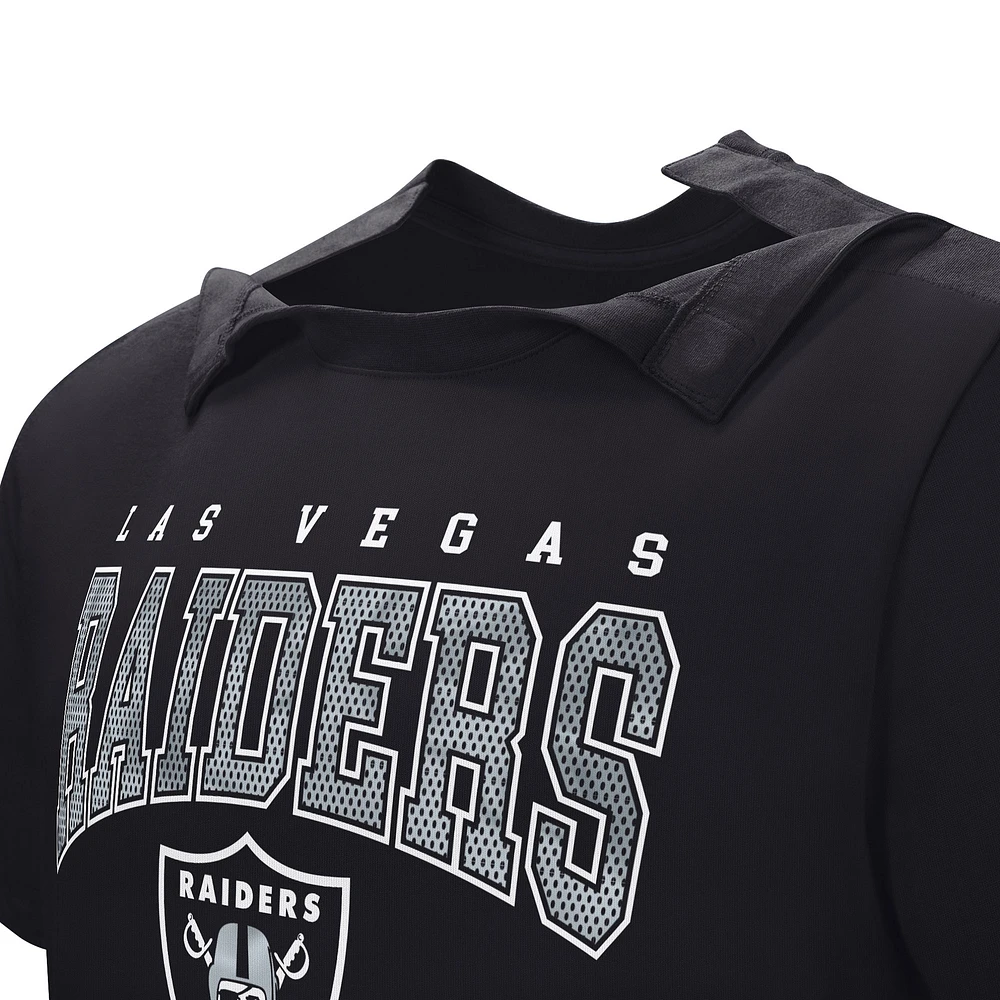 T-shirt adaptatif noir de l'équipe locale des Las Vegas Raiders pour hommes