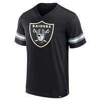 T-shirt à col en V noir pour homme avec maillot Tackle des Raiders de Las Vegas