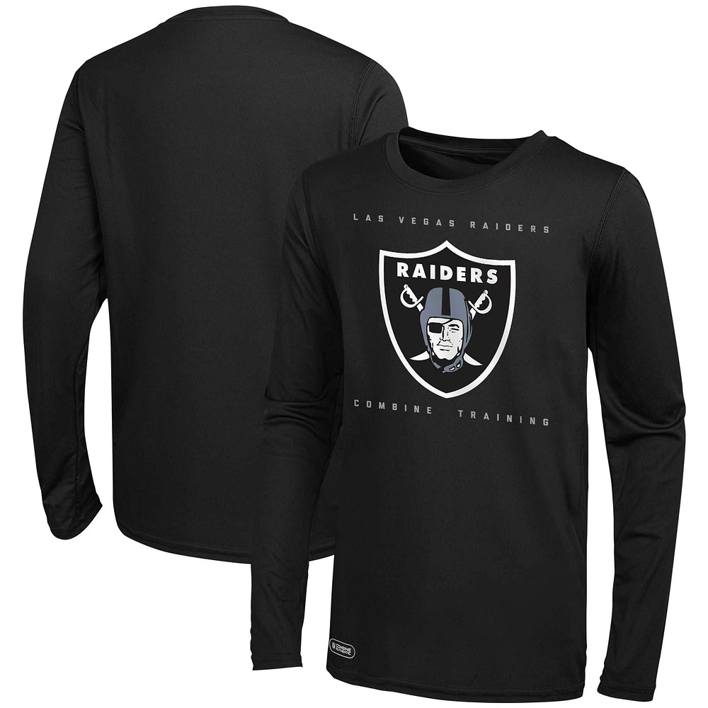 Men's Black Las Vegas Raiders Side Drill Long Sleeve T-Shirt