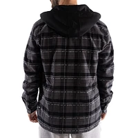 Men's Black Las Vegas Raiders x The Wild Collective Flannel Full-Button Hoodie