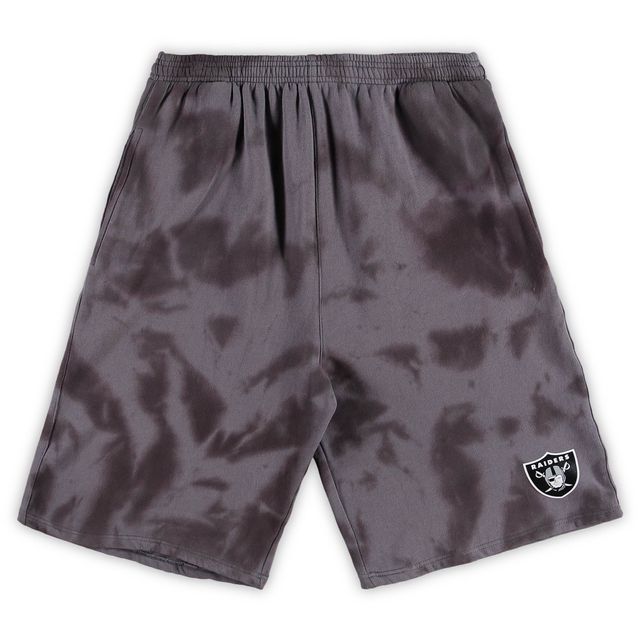 Short tie-dye anthracite pour hommes des Las Vegas Raiders Big & Tall