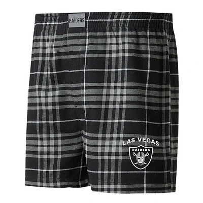 Men's Concepts Sport Black/Gray Las Vegas Raiders Concord Flannel Boxers