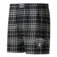 Boxer en flanelle Concord Concepts Sport noir/gris pour hommes Las Vegas Raiders