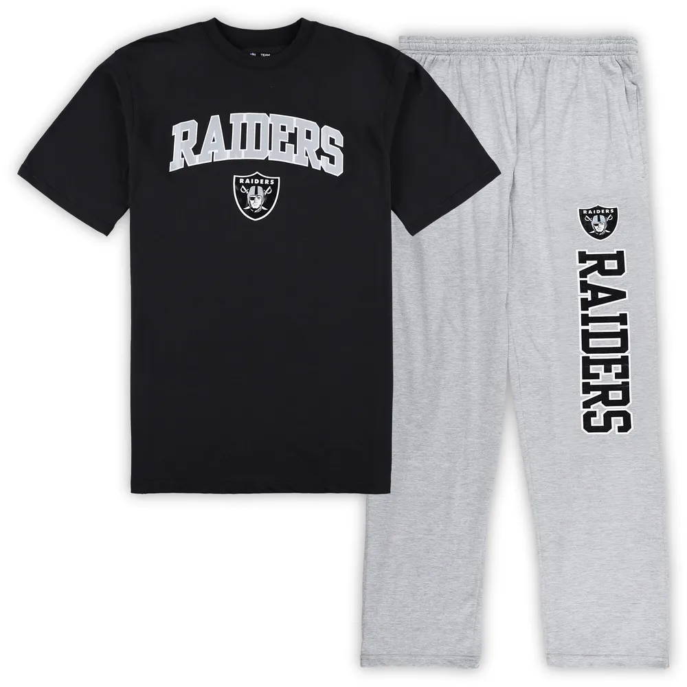 Youth Black Las Vegas Raiders All Over Print Long Sleeve T-Shirt & Pants  Sleep Set