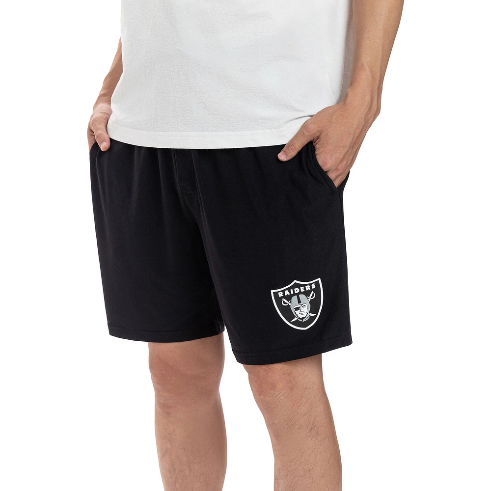 Ensemble de deux shorts Concepts Sport Noir Las Vegas Raiders Gauge Jam pour hommes