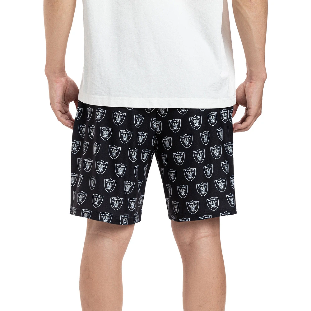 Ensemble de deux shorts Concepts Sport Noir Las Vegas Raiders Gauge Jam pour hommes