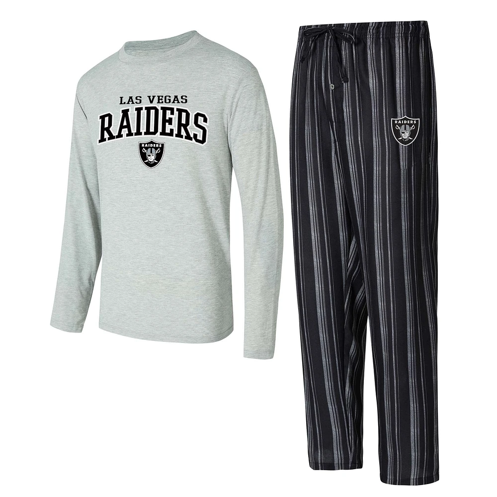 Men's Concepts Sport Las Vegas Raiders Petition Long Sleeve T-Shirt & Pants Sleep Set