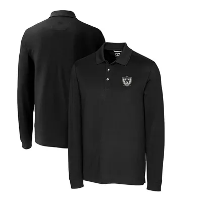 Las Vegas Raiders Men's Long Sleeve Angle Tee - Black/White/Grey