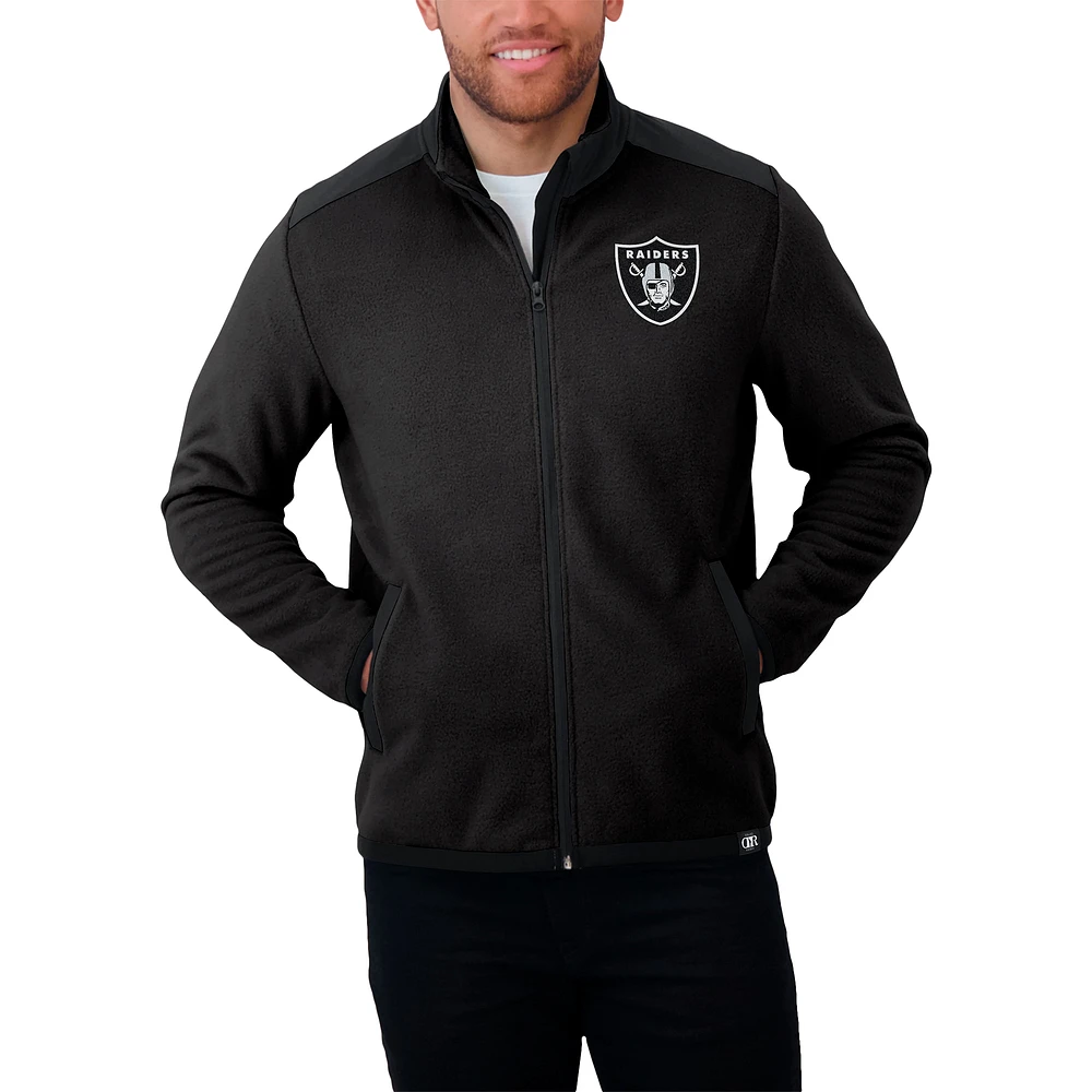 Men's Darius Rucker Collection by Fanatics Black Las Vegas Raiders Color Block Polar Fleece Full-Zip Jacket