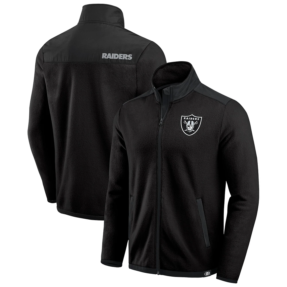 Men's Darius Rucker Collection by Fanatics Black Las Vegas Raiders Color Block Polar Fleece Full-Zip Jacket