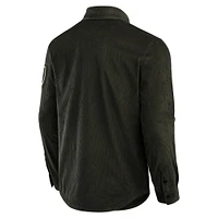 Men's Darius Rucker Collection by Fanatics Dark Green Las Vegas Raiders Corduroy Full-Button Shacket