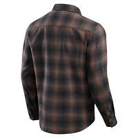 Chemise boutonnée à manches longues en flanelle classique pour homme de la collection Darius Rucker Fanatics, couleur tan des Las Vegas Raiders